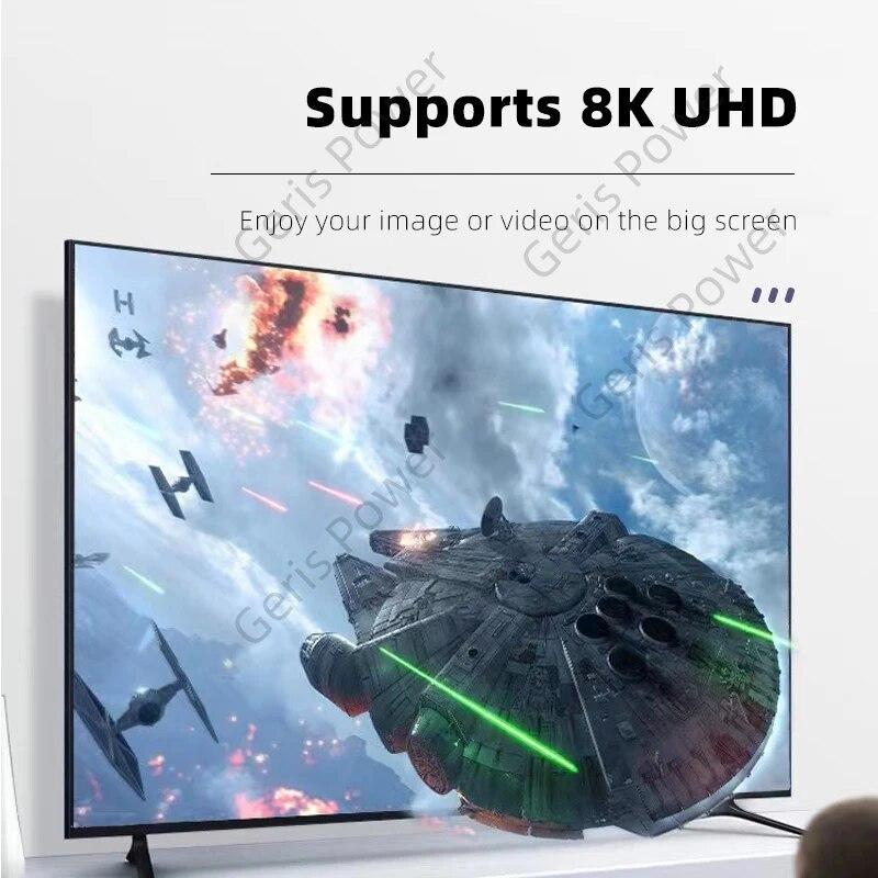 UHD 8K@60HZ HDTV 2.1 Adapter 360 Degree Angled U-shaped Male To Female HDMI-Compatible Adapter Converter for HDTV PS4 PS5 Laptop