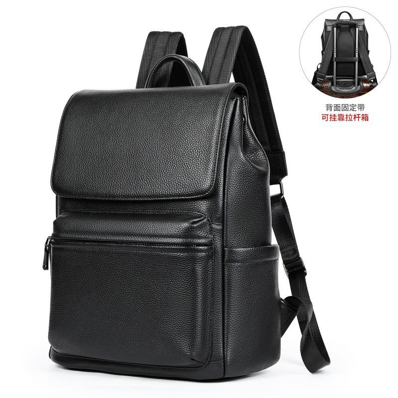 Real Leather Backpack Men s Business Leisure Top Layer Cowhide Travel Computer Bag High-end Multifunctional