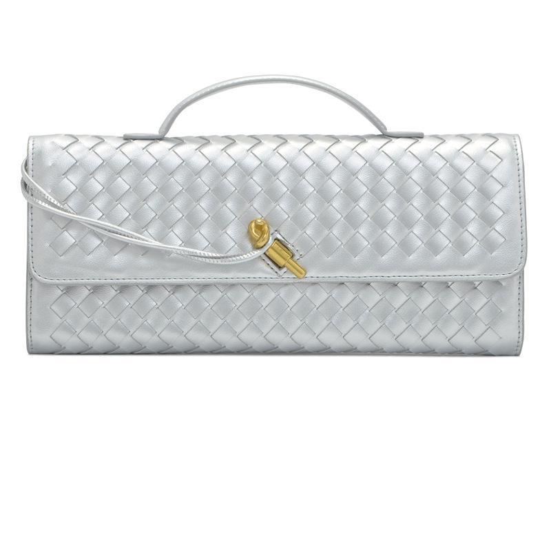 Niche High-end Woven Shoulder Baguette Bag Fashionable and Exquisite Horizontal Hand-held Dinner Bag Versatile Women's Messenger Bag