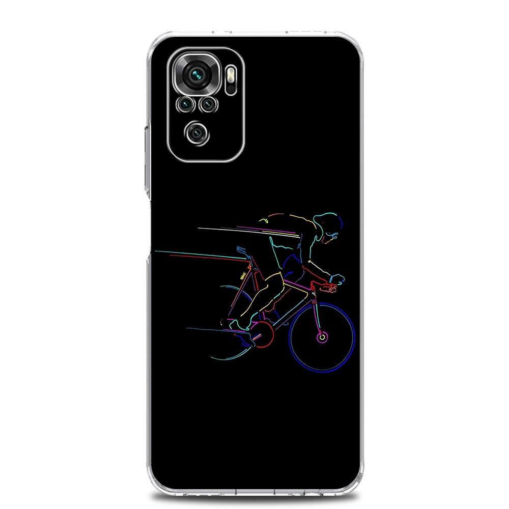 Phone Case For Xiaomi Redmi Note 15 14 13 12 4G 10 11 Pro Plus 5G 14C 13C 12C 10C 7 Clear Cover Mountain Bike Cycling Art