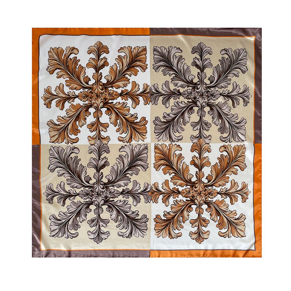 90cm Scarf, Headscarf, Women’s Two-Tone Printed Fashionable Versatile Shawl, Rayon Square Scarf
