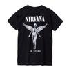 NYARO Nirvana Angel Rock T-Shirt, Music, Short Sleeve, 100% Cotton, Men's, Retro Back Print (L)