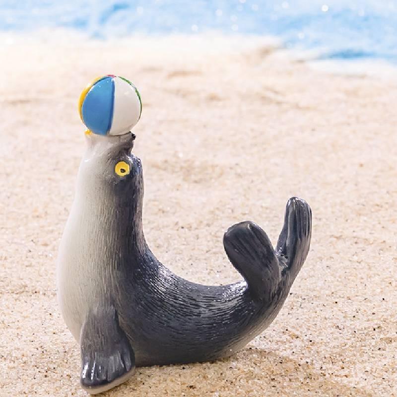 Adorable Resin Sea Lion Figurines Ocean Beach Diy Decoration Cute Miniature Desktop Ornaments