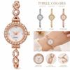 Diamond Studded Watch Strap Rotundity Shaped Watch with Adjustable Bracelet Wrist Decoration  Gift