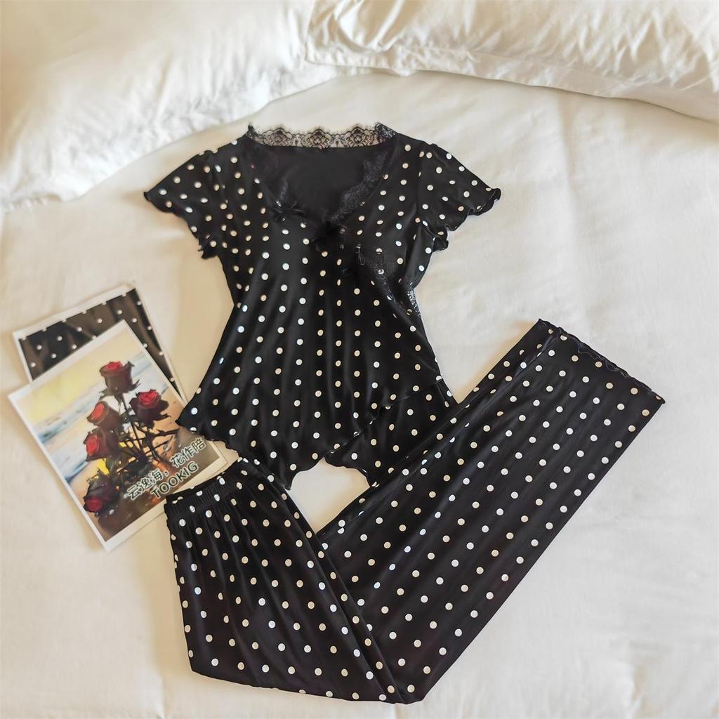 Women's Modal Pajama Set: Short-Sleeved with Built-in Bra, Includes Shorts and Long Pants for Spring/Summer