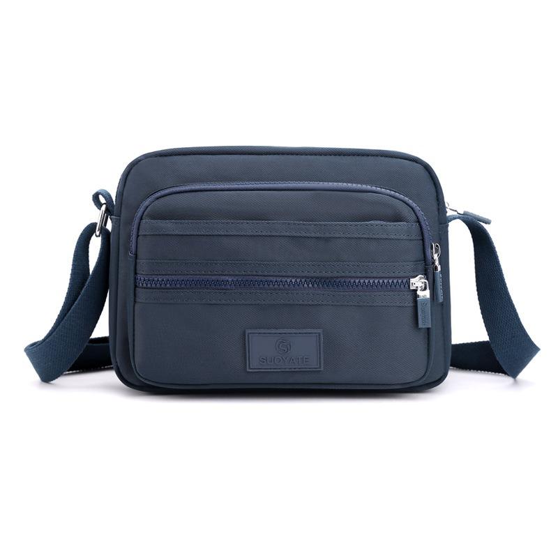 Five-layer Zipper Cash Bag Shoulder Bag Women's Messenger Bag Nylon Cloth Women's Bag Business Cashier Bag Small Square Bag Retro