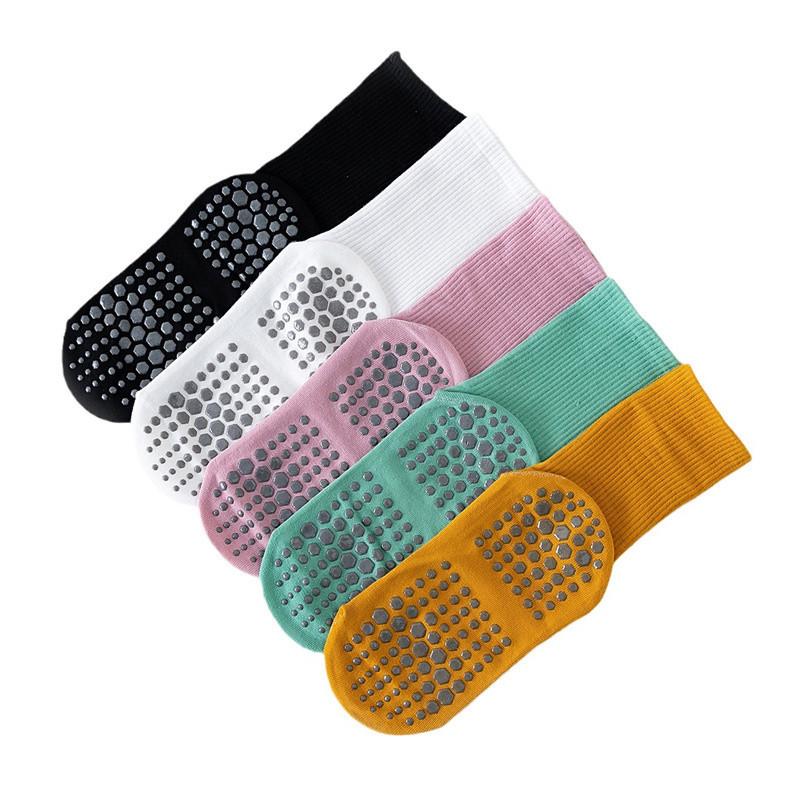 Yoga Socks Children's Solid Color Mid Tube Socks Silicone Anti Slip Professional Indoor Fitness Pilates Sports Socks Floor Socks