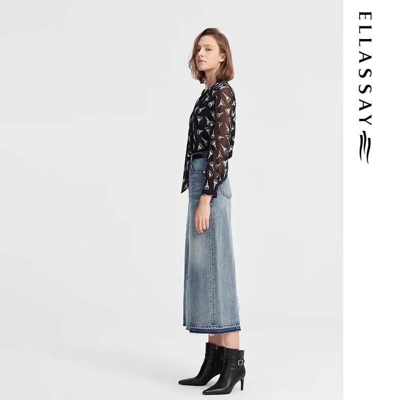 ELLASSAY Women's Silk French Print Shirt