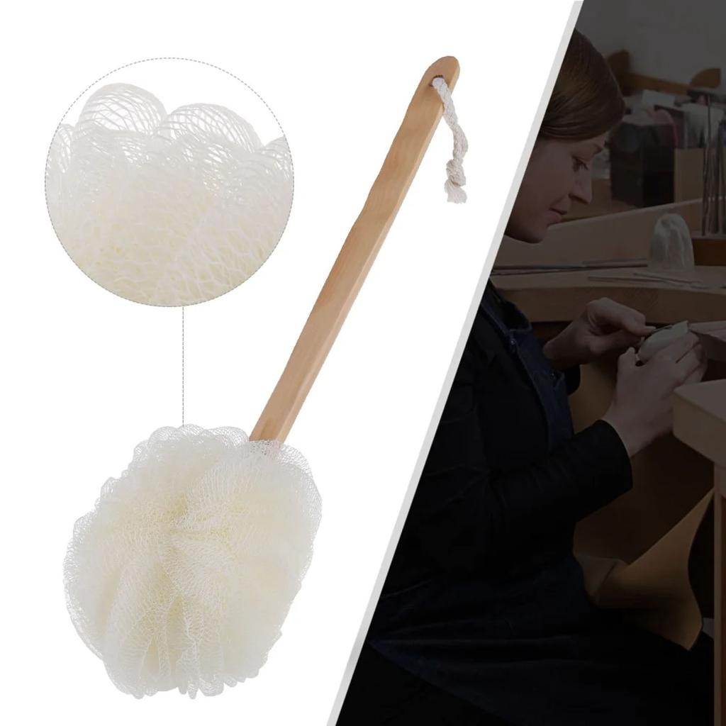New Long Handle Hanging Soft Mesh Back Body Bath Shower Scrubber Brush Sponge Body Soft Mesh Scrub Puff Clean Bath Brush
