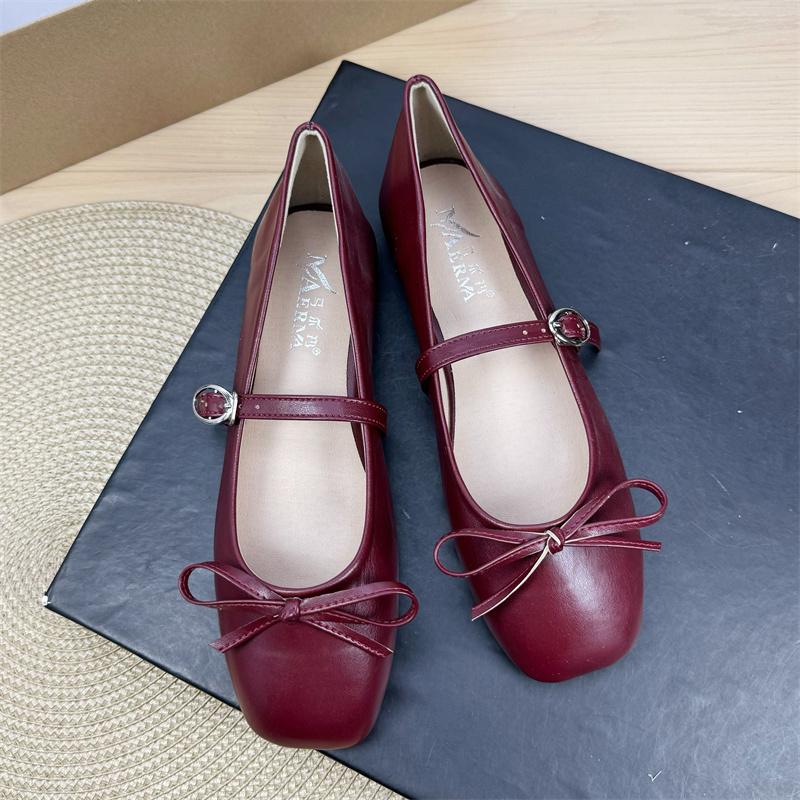 Fashion Flat Shoes for Women 2025 Spring and Autumn French Mary Jane New Flat Black Plus Size Women's Shoes 42 43 44 Loafers Ladies