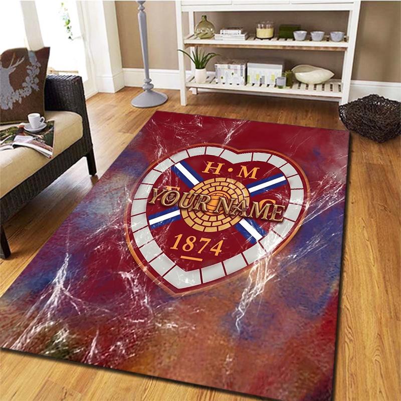 Heart Football Custom Name Carpet Rug For Living Room Bedroom Home Sofa Decoration Kids Play Nonslip Floor Mat