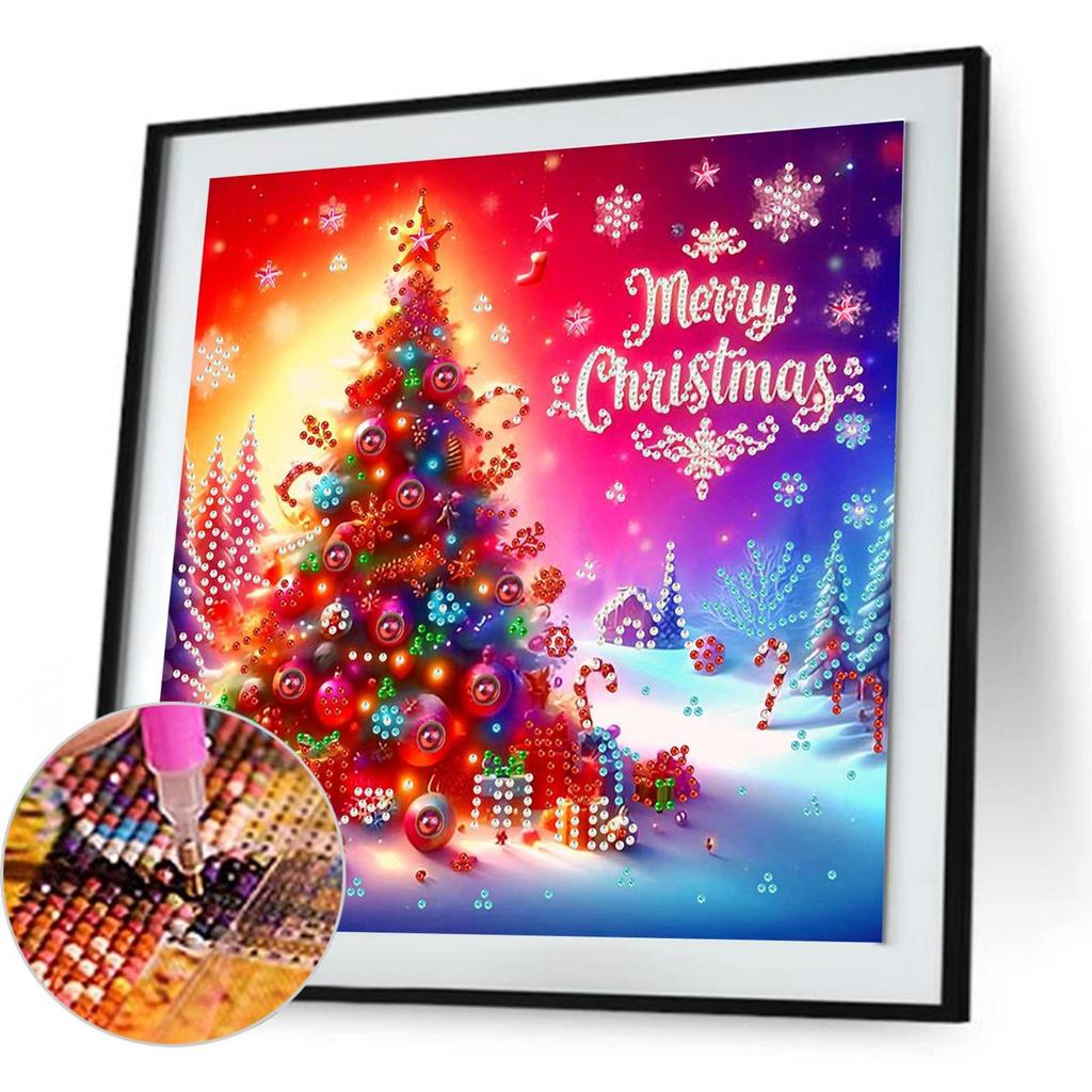 Weihnachtsbaum Spezielle Form Teilbohrer Diamantmalerei Bilder für Heimwanddekor Kristall Strasssteine Diamantmalerei 30x30cm