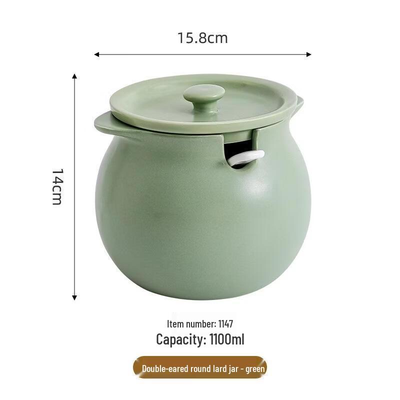Ceramic Kitchen Storage Jar with Spoon
