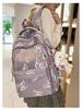 Butterfly Print Large Capacity Nylon Backpack for Junior High Students