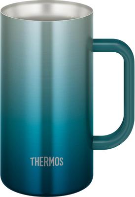 Thermos Vacuum Insulated Mug 720ml Blue Green Dishwasher Safe Thermos Flask Construction Keeps Drinks Hot and Cold Beer Mug BLGR JDK-721C