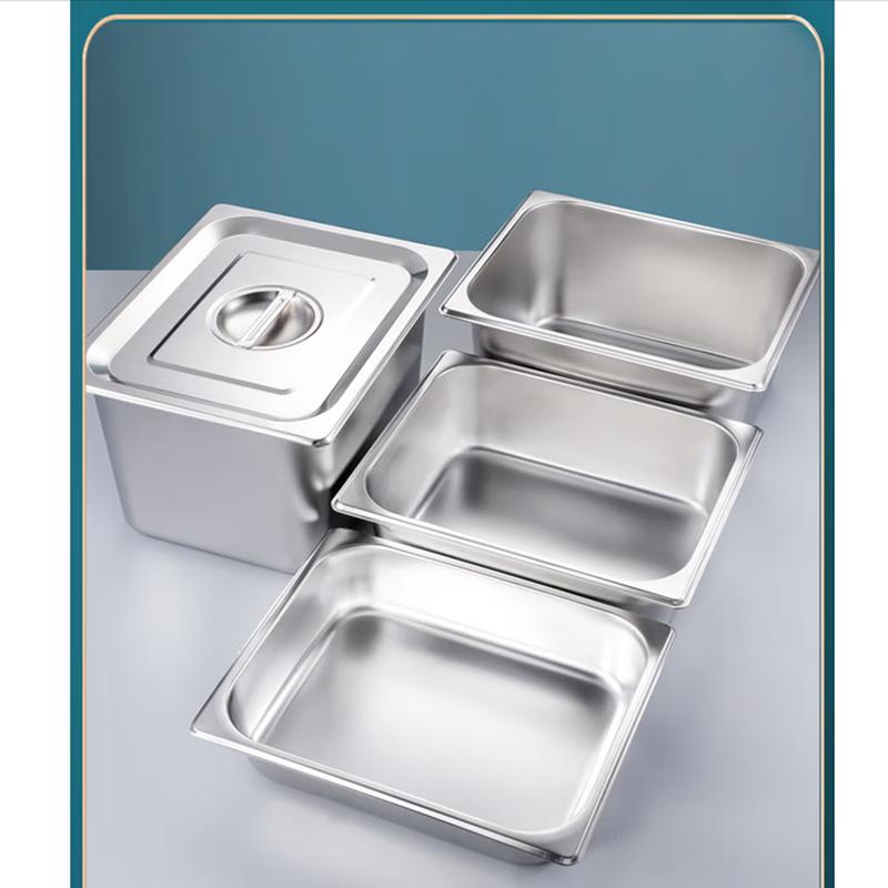 304 Stainless Steel Rectangular Buffet Food Pan with Lid