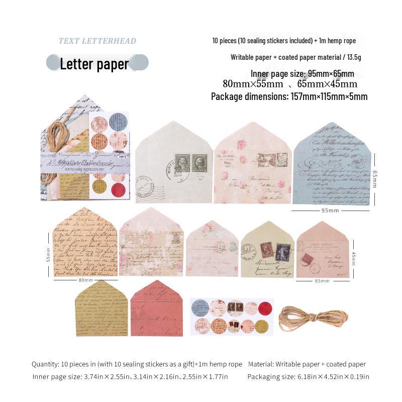 Mini Envelopes Set - Song of Memories Series (8 Pieces) for Exquisite Collage and Journal Decoration.