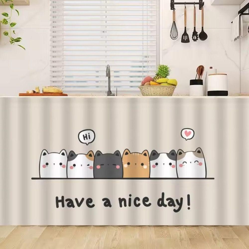 Dustproof Kitchen Curtains Cartoon Wardrobe Home Dust Cover Cabinet Curtain Home Decoration