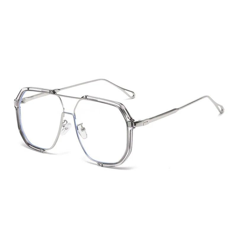 Evropa A Spojené Státy Móda Dvojitý Nosník Velký Rám Polygonální Sluneční Brýle Módní Konkávní Tvar Sluneční Brýle Příliv