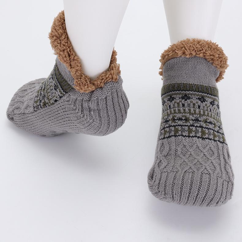 Meias de chão de outono e inverno para casa, meias quentes para mulheres e homens, meias de neve, meias para dormir, meias de carpete, chinelos, meias masculinas, meias de ioga antiderrapantes