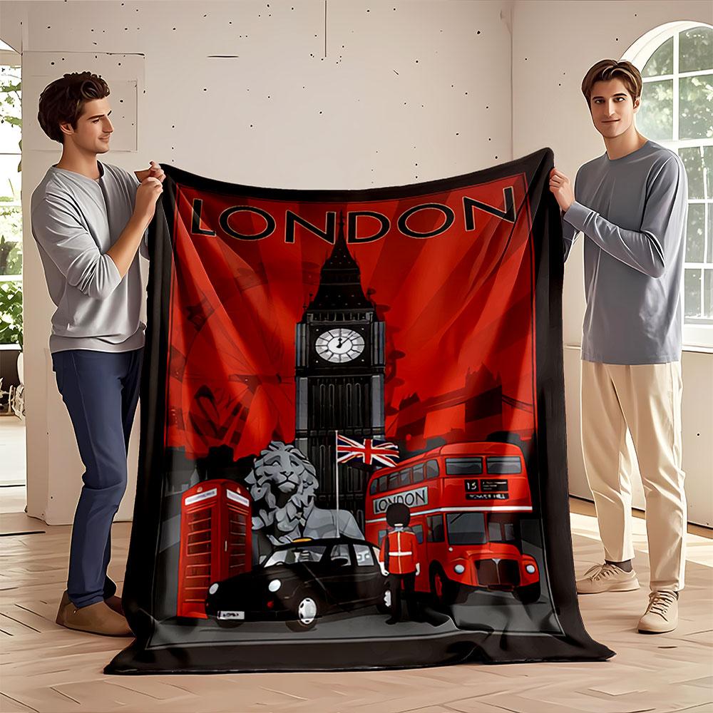 London Iconic Landmarks Blanket for all seasons blanket lunch break throw gift