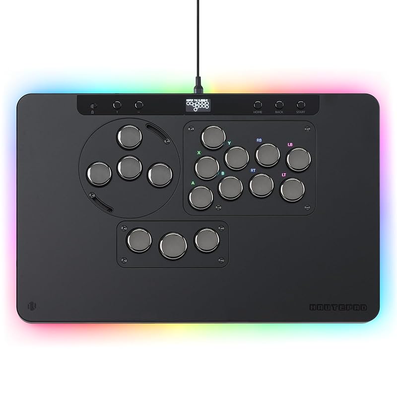 

Haute42 leverless arcade stick game controller: X1 low profile - 3 removable modules Super large form factor Custom RGB & ambient backlighting