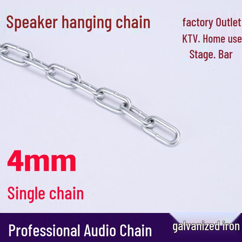 304 Stainless Steel Galvanized Long Link Chain with Seamless Iron for Lifting and Speaker Hooks
