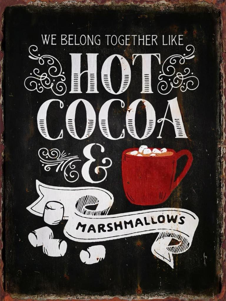 Tin Painting Christmas Coffee Signs for Cafe Shop Club Pub Bourbon Decorative Plaques Wine Wall Decoration Metal Sign Vintage