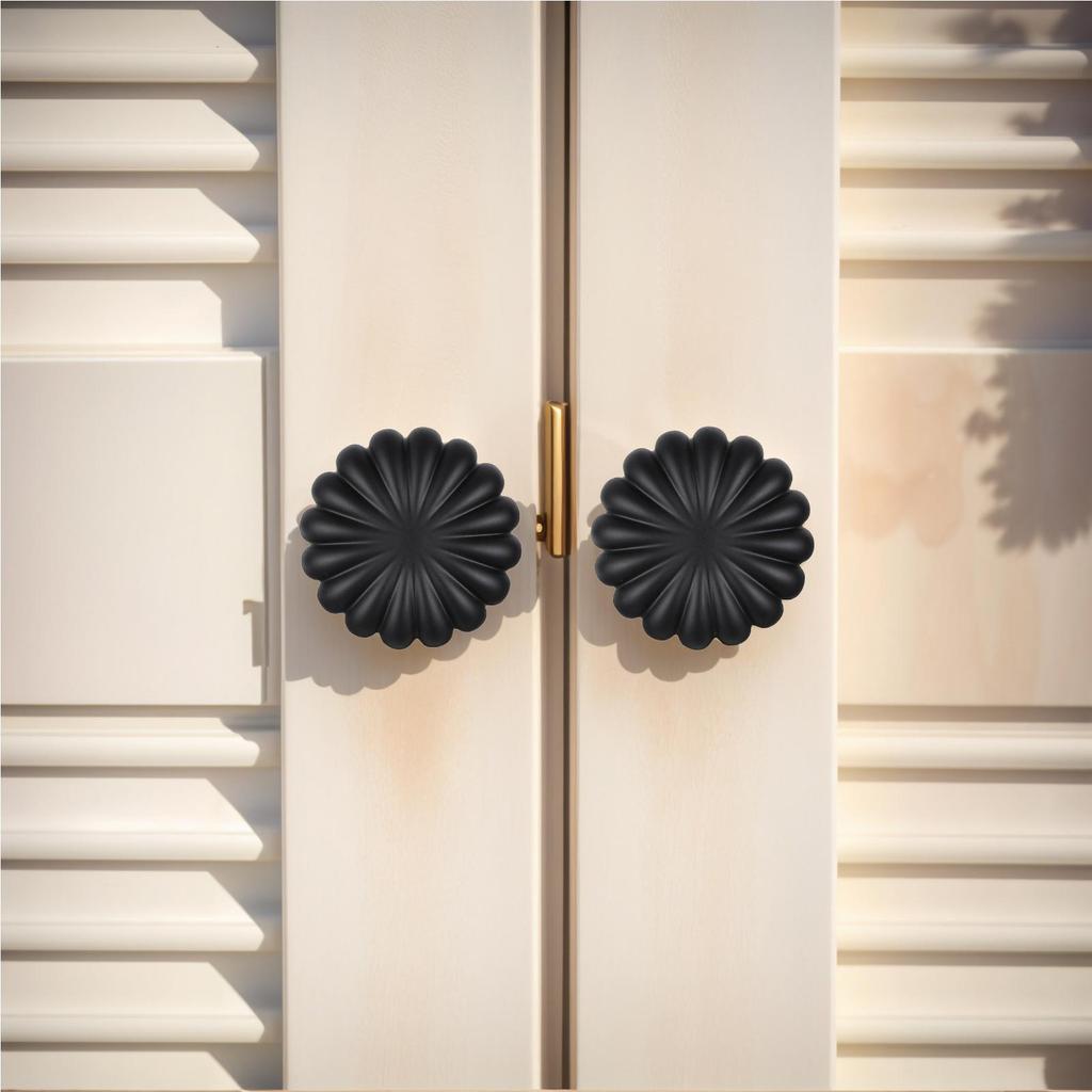 10Pcs Brass Drawer Handles Simple Pumpkin Cabinet Knob Wardrobe Single Hole Round Zinc Alloy Door Cupboard