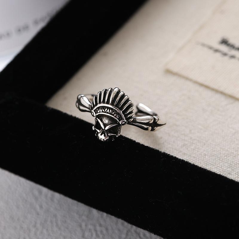 

Винтажное массивное кольцо-череп для мужчин и женщин, модное и уникальное, в потертом стиле, универсальное, ощущение высокого качества, открытое регулируемое кольцо на указательный палец, United States