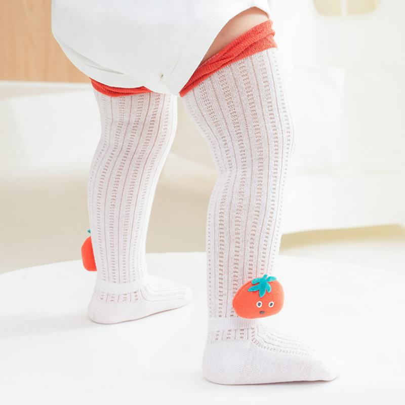 Newborn Baby Socks Summer Over-the-knee Stockings Cartoon Fruit Mesh Thin Anti-mosquito Socks Baby Accessories