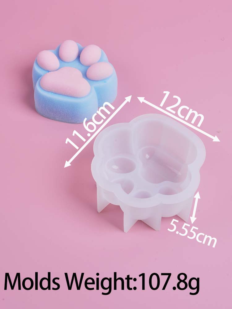 Large Cute Cat Paw Squishy Squeeze Toys Silicone Mold DIY Scented Candle Soap Molds Plaster Resin Craft Gift Making Accessories