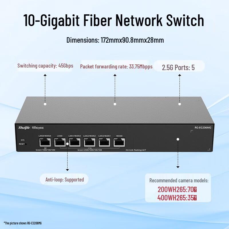 

Ruijie RG-ES206MG 6-Port 2.5G Managed Switch