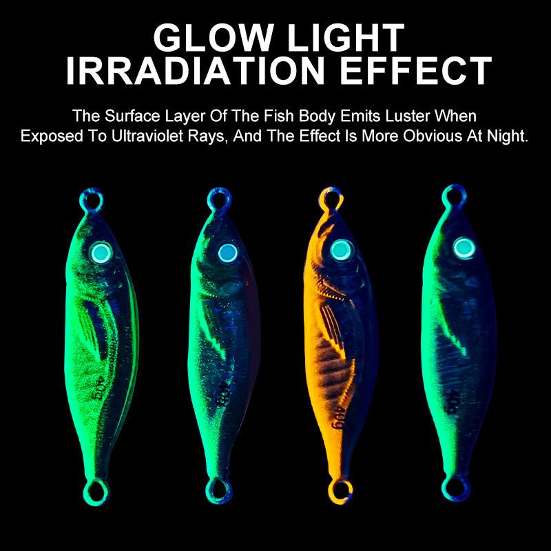 3D Inkjet Printing S-shaped Iron Plate Bait Luminous Long-range Bionic Bait Deep-sea Boat Fishing Bait