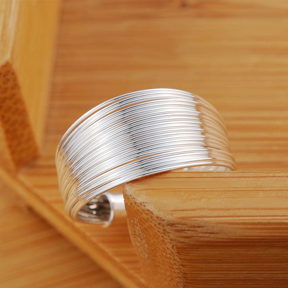 Street All-match Jewelry 925 Sterling Silver Multi-line Rings For Women Adjustable Fashion Wedding Party Christmas Gifts