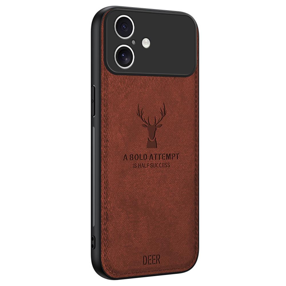 Coque pour iPhone 17 Motif Cerf Texture Tissu PU + PC + TPU Housse de Téléphone