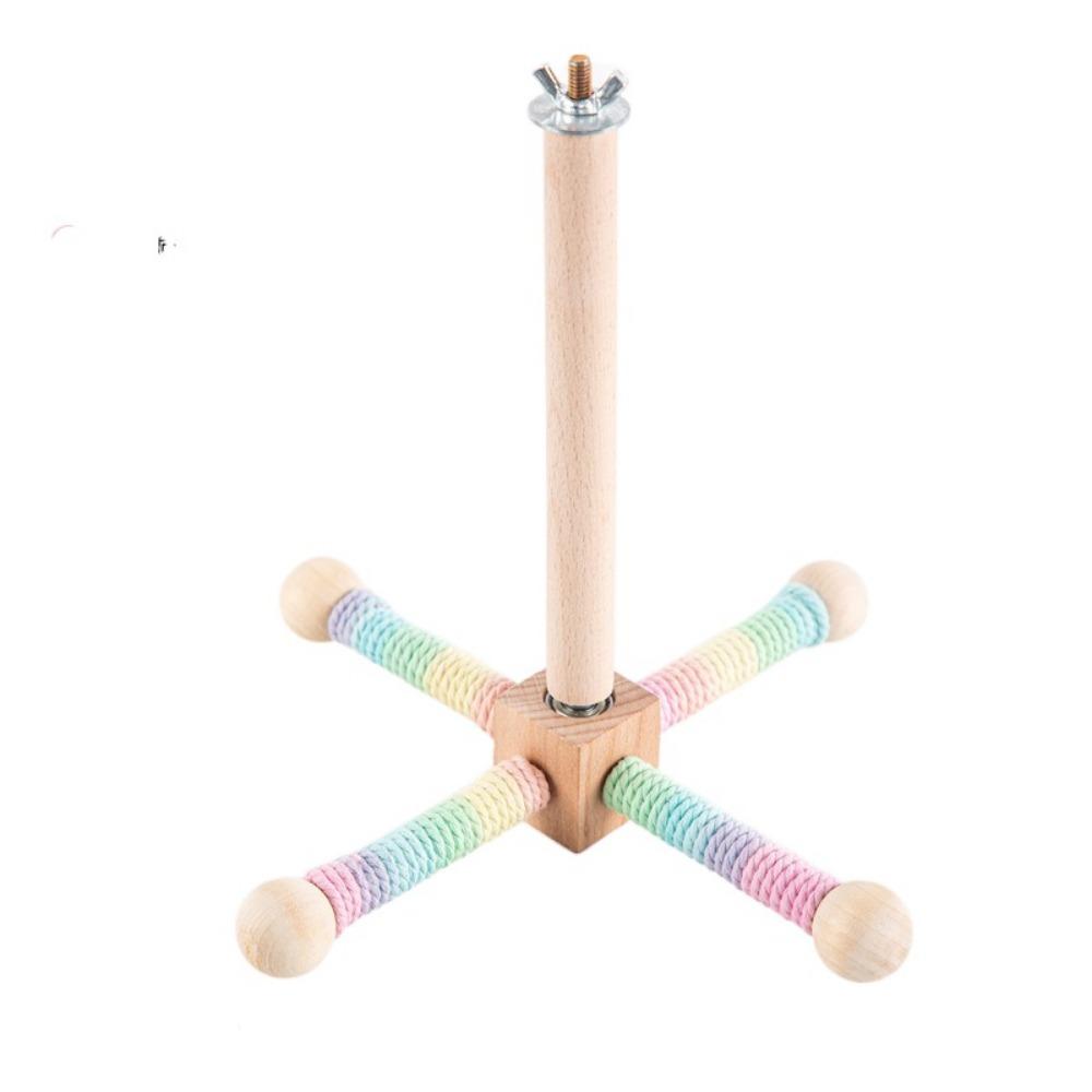 Solid Wood Wood Bird Training Stand Detachable Birds Grinding Perch Holder  Cockatoos