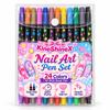 Dual Tip Nail Art Pen Set, 24 Colors Quick Drying Nail Drawing Markers for Fine Lines & Nail Details, DIY Nail Decorating for Unique Nail Looks