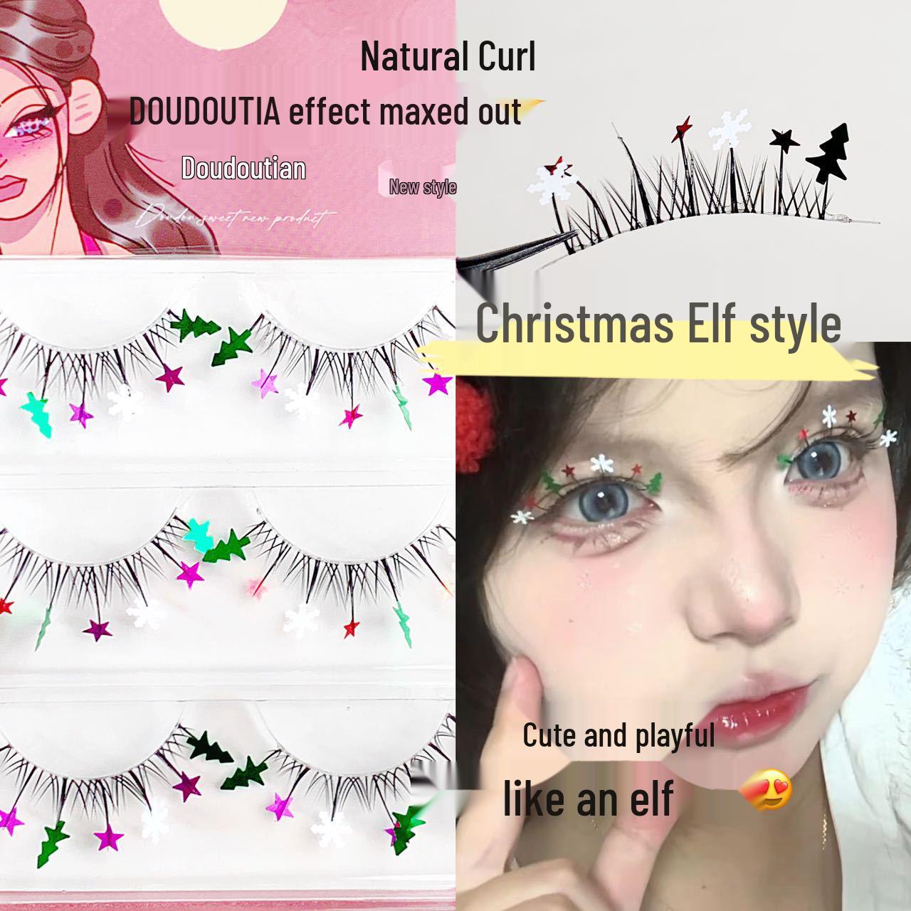 

Doudou Creative Green Sequin Eyelashes for Christmas and Cosplay Makeup