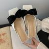 Fashion Bow Women Heeled Slippers Fashion Dress Shoes Summer Luxury Sandals Woman 2025 Beach Flip Flops Party Elegant Chaussure Femme