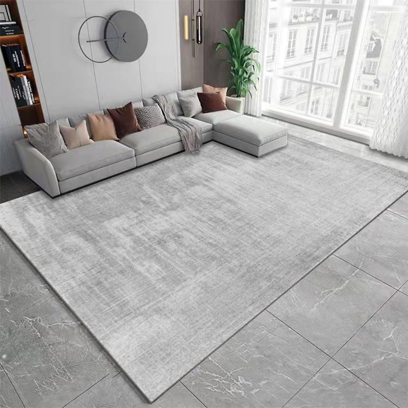 Modern Striped Living Room Carpet Light Grey Luxurious Decorative Carpet Comfortable Soft Bedroom Bedside Rugs Artistic Line Rug