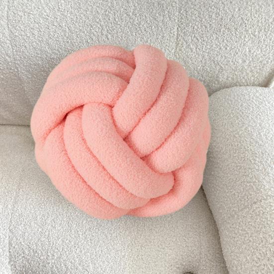 Pute Manuell Flettet Knute 22cm Rund Kuleform Sherpa Elastisk Soveselskap Sofa Dekorasjon Pyntepute Fotograferingspute