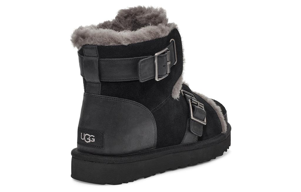 Women's Boots UGG Dune Mini Buckle Boot Fleece Lined Black Women's