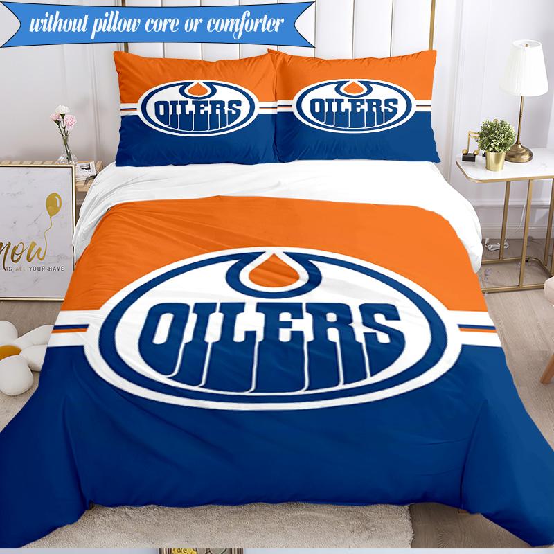 3PCS Energetic Oilers Team Spirit Bedding Set,Including 1pc Duvet Cover And 2pcs Pillowcases Perfect for Bedroom, Dormitory, Fan Christmas gift