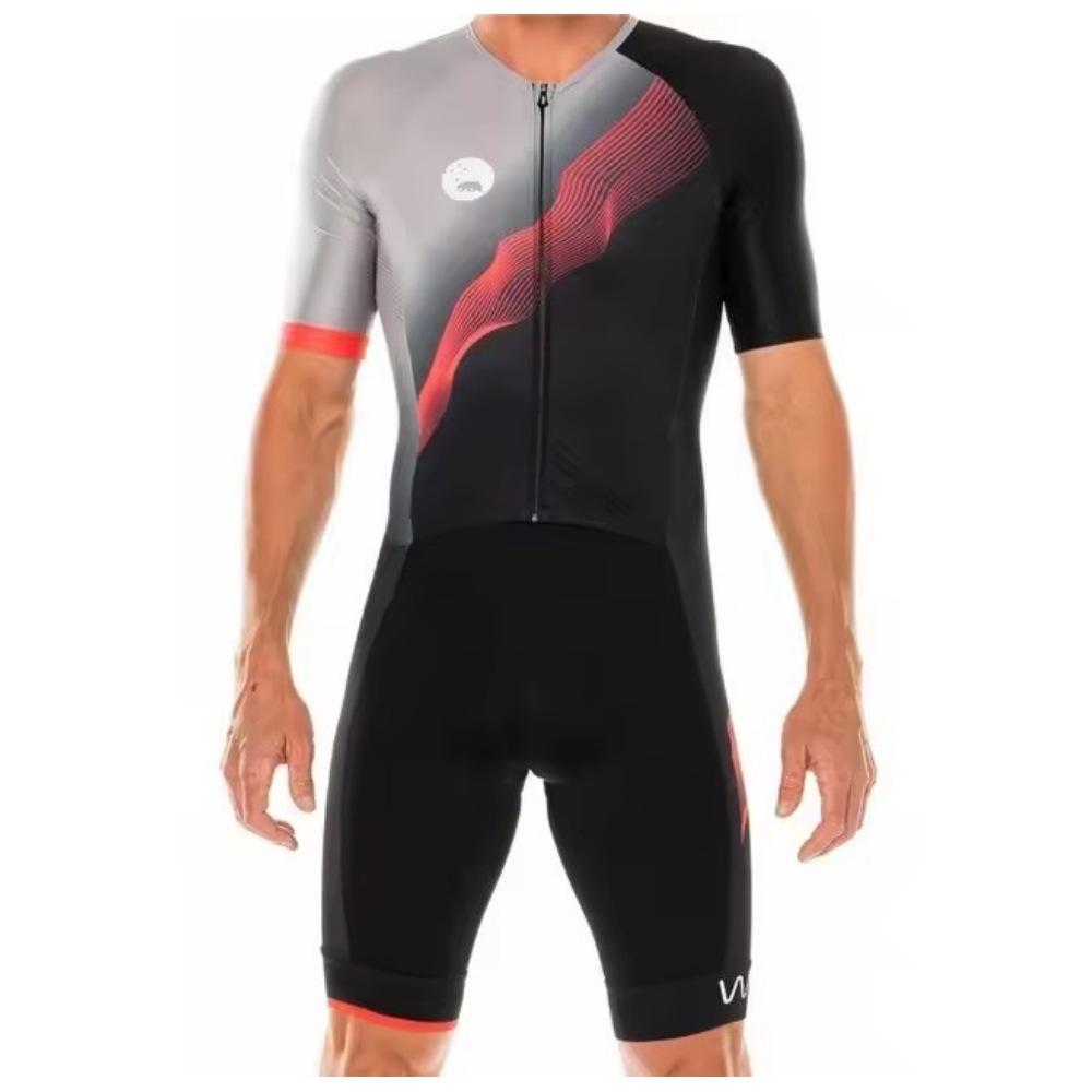 Summer short-sleeved triathlon onesie cycling suit sweat-absorbing breathable outdoor sports road mountain bike onesie