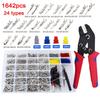 1642Pcs Connector Pins Kit,1/1.5/1.8/2.2/2.3/2.8/3.5mm Male&Female Wire Pins,Non Insulated Wire Terminal Pin Kit,Pin Crimp Plier