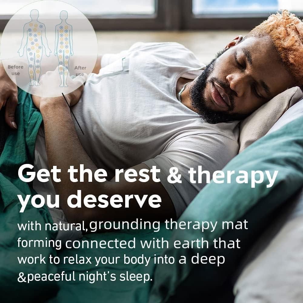 Erdungsmatte fürs Bett, Erdungsmatratzen-Abdeckung für besseren Schlaf, Erdungsmatte aus leitfähigem Carbon-Kunstleder, Erdungstherapie (27" x 78"/69*198cm)