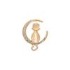 2025 Fashion Silver Moon Cat’s Eye Brooch - Women’s Niche Lapel Pin Accessory