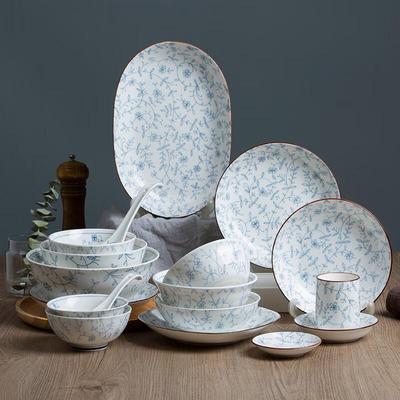 Hecai Intertwined Lotus 24-Piece Dinnerware Set