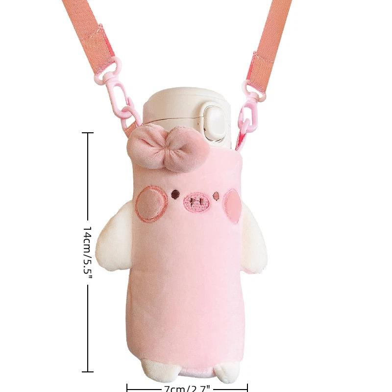 1Pcs Portable Cartoon Water Bottle Cover Case Winter Plush Insulated Bag Cup Pouch Vacuum Glass Cup
